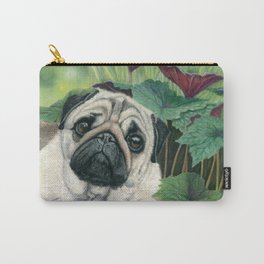 Pug And Toy Bunny Carry-All Pouch