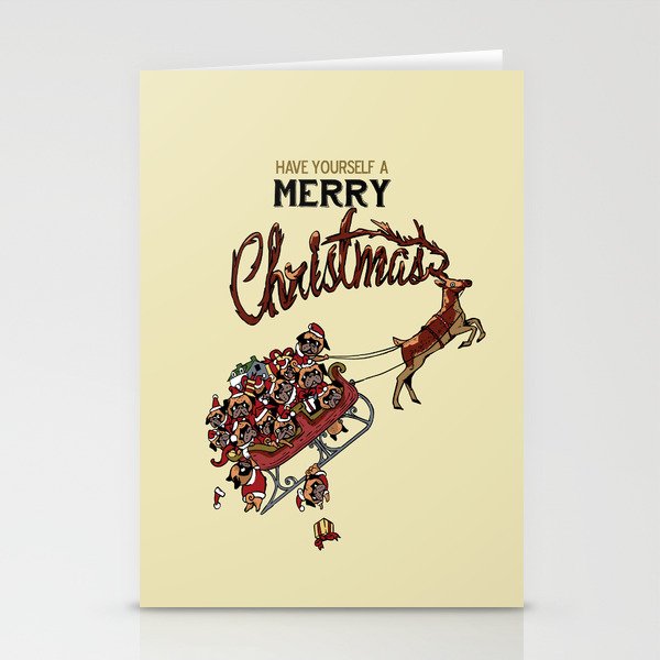 Pugs Christmas Stationery Cards