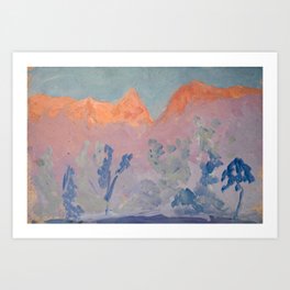 pink mountain Art Print