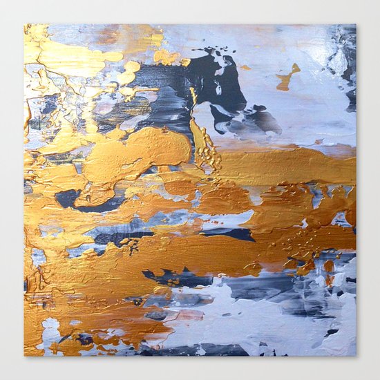 Gold in the ice Canvas Print