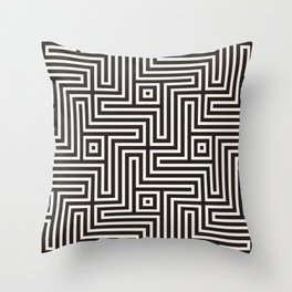 Graphic black and white Throw Pillow