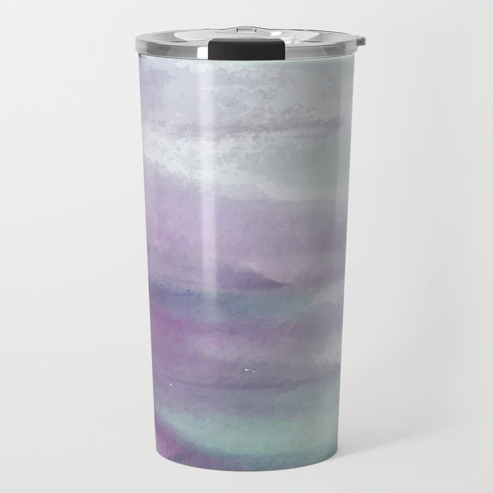 Purple green watercolor swash Travel Mug