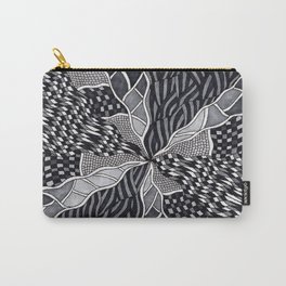 To the Middle Carry-All Pouch | Pattern, Illustration, Abstract, Black and White 