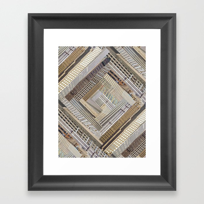 Skyscraper Quilt Framed Art Print