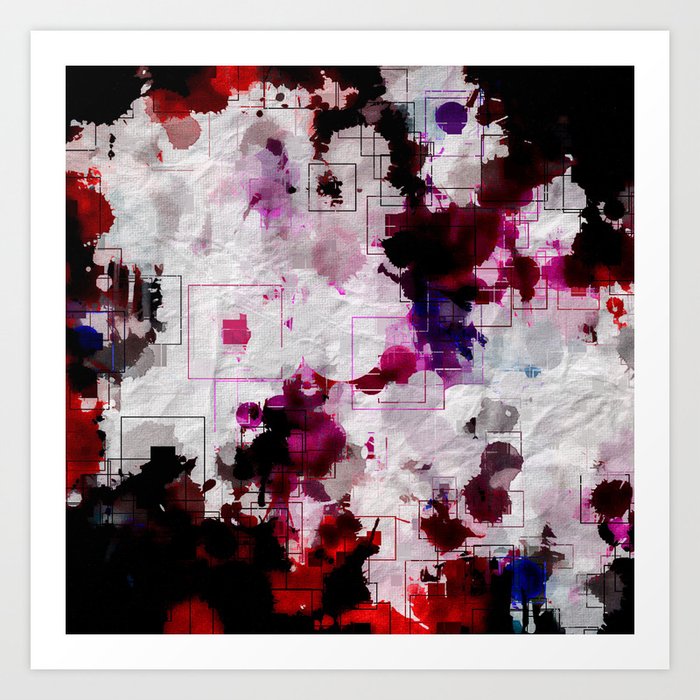 Modern Contempary Dark Color Abstract Art Print By Artaddiction45