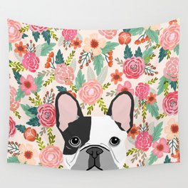 French Bulldog  floral dog head cute frenchies must have pure breed dog gifts Wall Tapestry