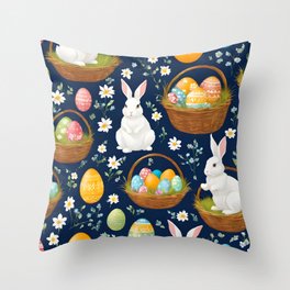 Popular Bunny Happy Easter Collection Throw Pillow