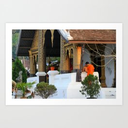 Monks and Temple Art Print