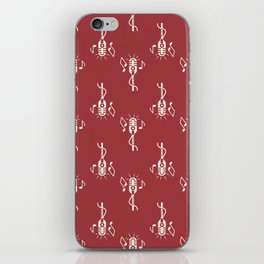 Retro Microphone Pattern on Red iPhone Skin
