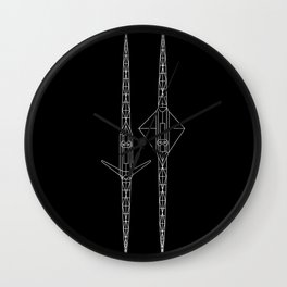 Two Single Scull Rowing boats 1 Wall Clock