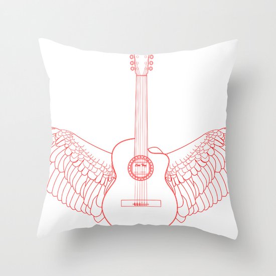 Flying Guitar. Throw Pillow