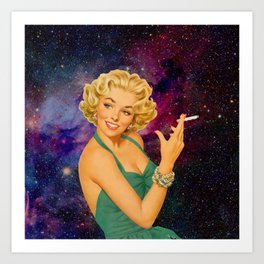 Cig Lady in Space Art Print