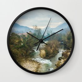 Mountain river Sella Wall Clock