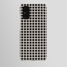 Grid Pattern 313 Black and Linen Android Case