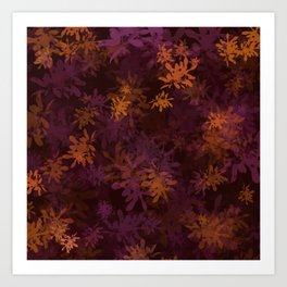 Berry Colored Floral Pattern Art Print
