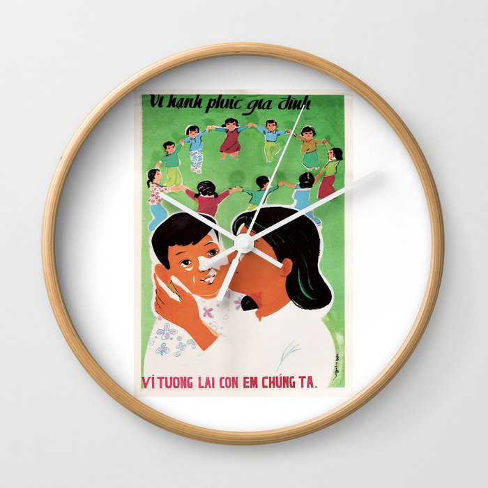 Vietnamese Poster: For the Happiness of the Children Wall Clock