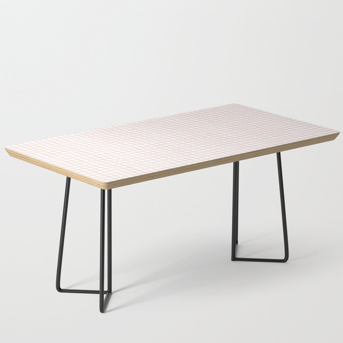 White and Pink Square Grid Pattern Coffee Table