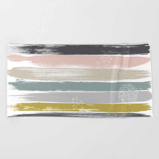 Fragments, Brushstrokes and Circles Beach Towel