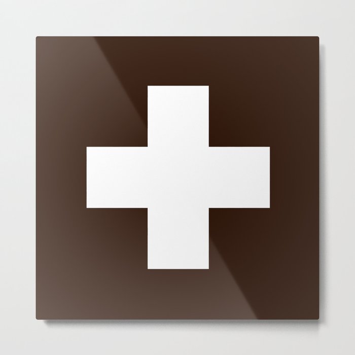 Swiss Cross Chocolate Metal Print