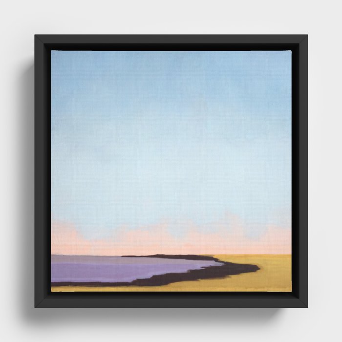 Bay With Purple Water Framed Canvas