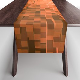 Orange Pixelated Pattern Table Runner