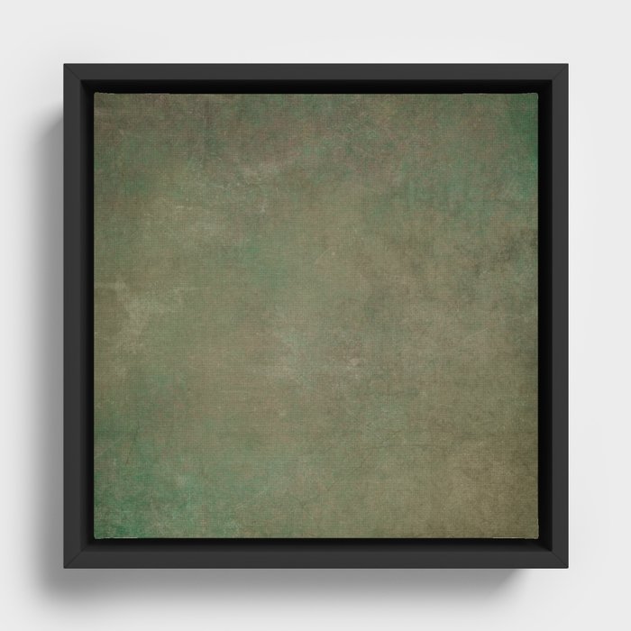 Green Old Paper Framed Canvas