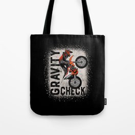 Motocross Gravity Check Motorcycle Stunt Rider Tote Bag