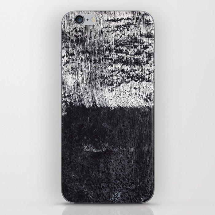 Black And White Large Abstract Landscape Horizontal Painting iPhone Skin