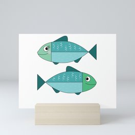 A sweet couple of fish Mini Art Print
