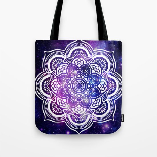 Mandala purple blue galaxy space Tote Bag