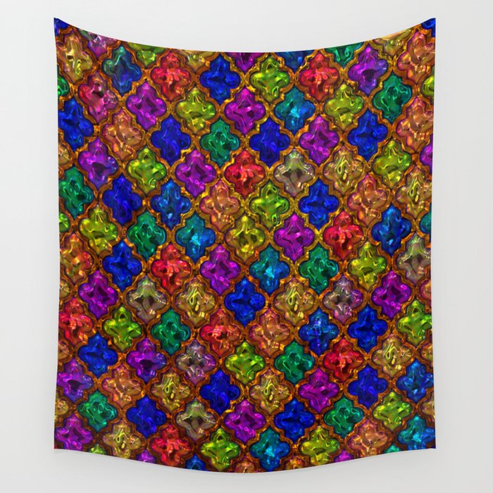 Jewels Moroccan pattern design Wall Tapestry