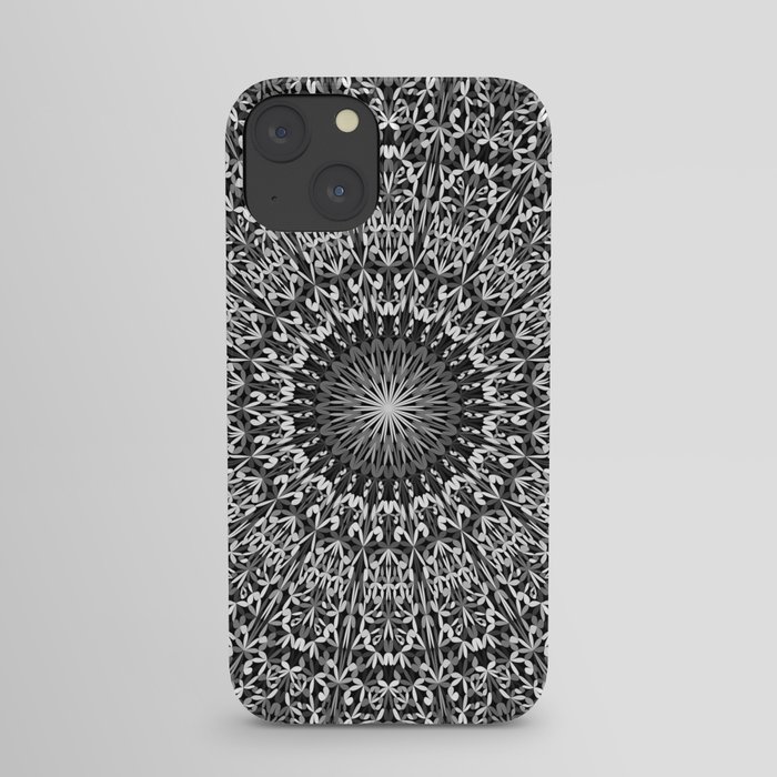 Grey Spiritual Mandala Garden iPhone Case