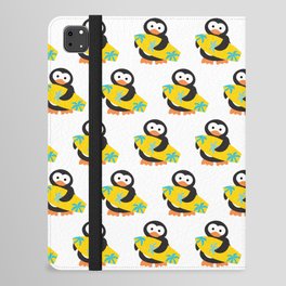 Surfing penguin pattern, yellow board iPad Folio Case