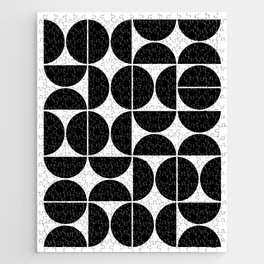 Mid Century Modern Geometric 04 Black Jigsaw Puzzle | Curated, Vector, Digital, Pattern, Abstract, Graphicdesign, Midcenturygeometric, Retro, Vintage, Modern 