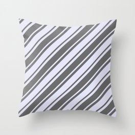 [ Thumbnail: Dim Grey and Lavender Colored Lines Pattern Throw Pillow ]