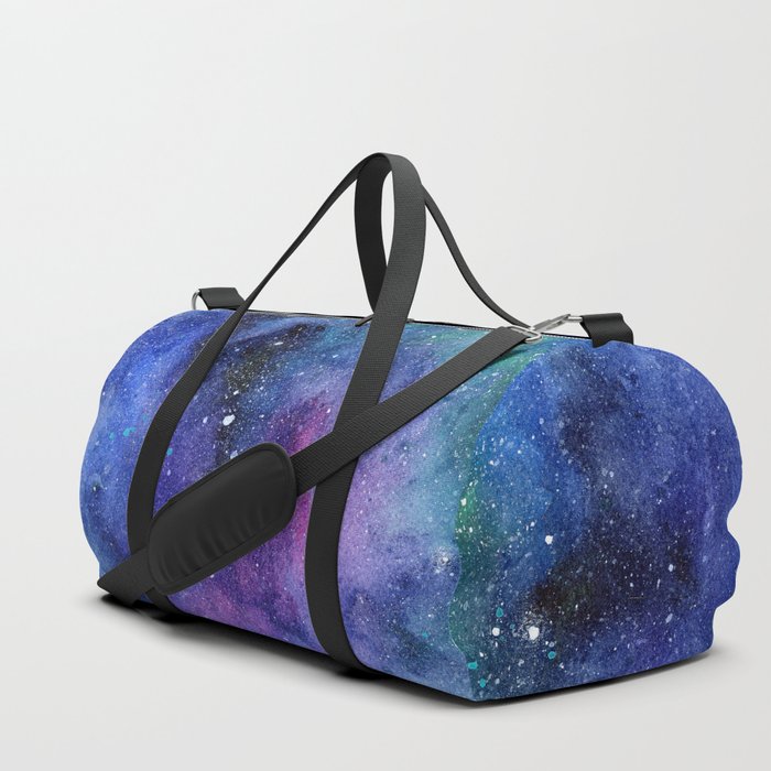 Colorful Galaxy Space Watercolor Duffle Bag