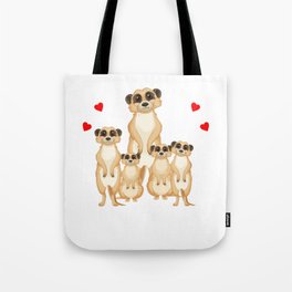 Meerkat Family With Baby Tote Bag