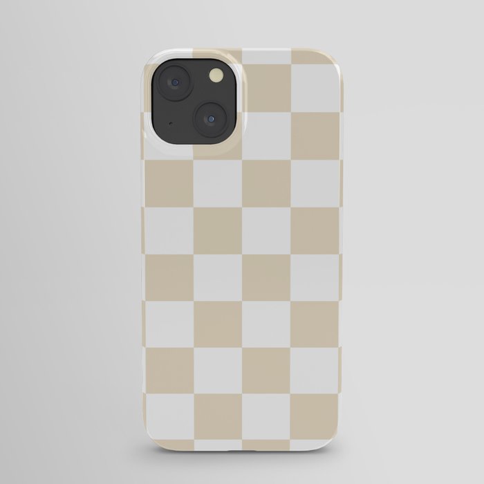 Brown, Beige: Checkered Pattern iPhone Case