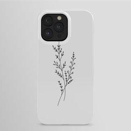 Minimal Wildflower Line Art Branch iPhone Case