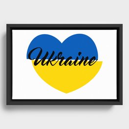 Ukraine Heart Framed Canvas