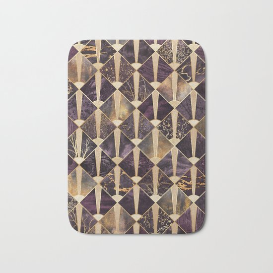 Art Deco Tiles - Plum Bath Mat