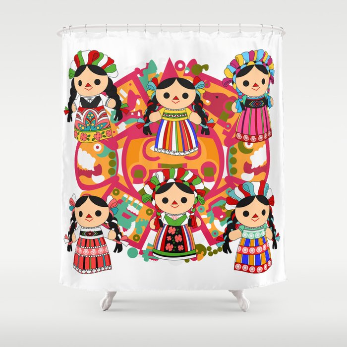 Mexican Dolls Shower Curtain
