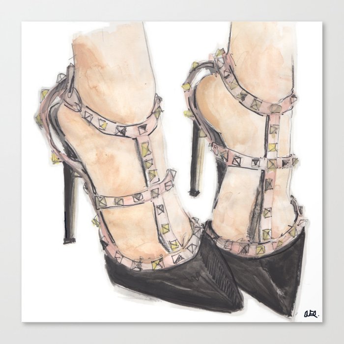 valentino rockstud heels black