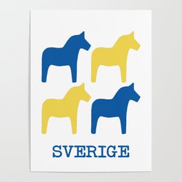 Sweden Dala Horse Poster