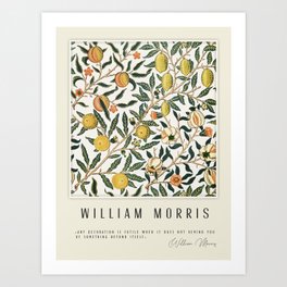 Modern poster-William Morris-Vegetable print with lemons. Art Print