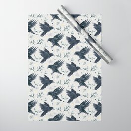 Odin's Ravens Pattern Print Wrapping Paper