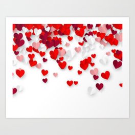 Hearts Confetti Art Print