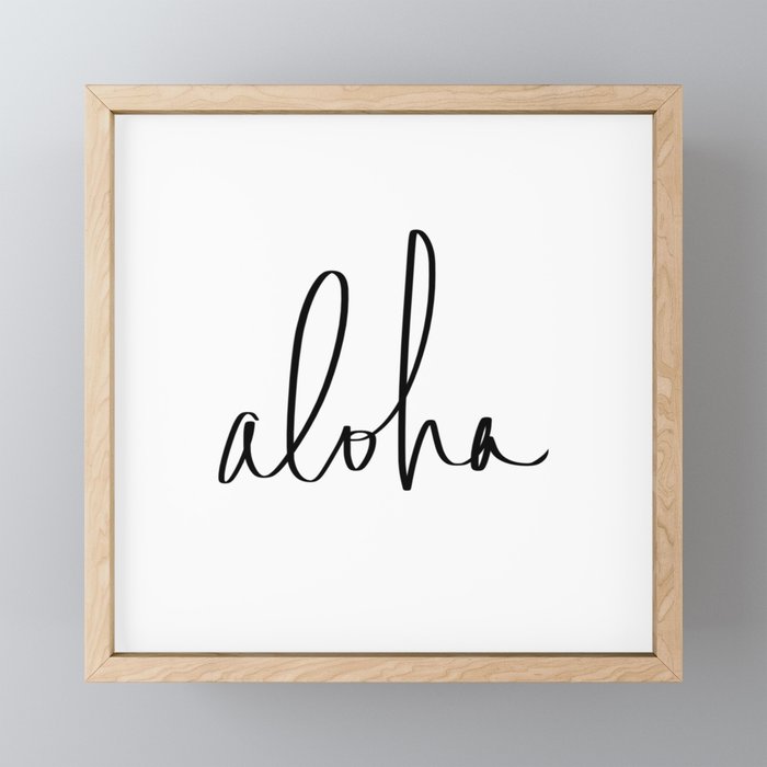 Aloha Hawaii Typography Framed Mini Art Print