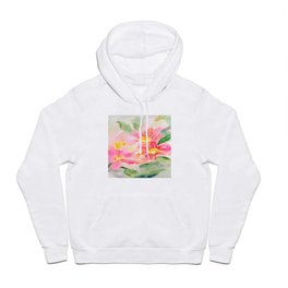 Pink florals, Easter flowers, Bright flowers, Watercolor blooms, spring pink and yellow flowers Hoody