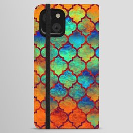 Moroccan pattern colorful mermaid scale tiles iPhone Wallet Case